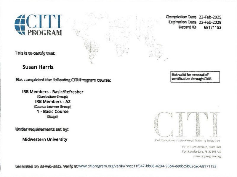 CITI Certification IRB Members - Basic/Refresher